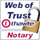 free thawte web of trust personal email digital certificate -- notary in Paris