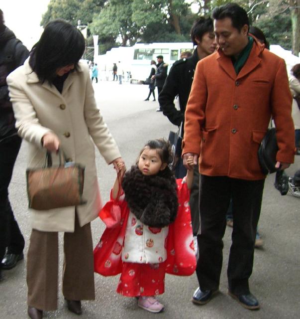 Tokyo: Girl Wearing A Kimono Near Harajuku Station